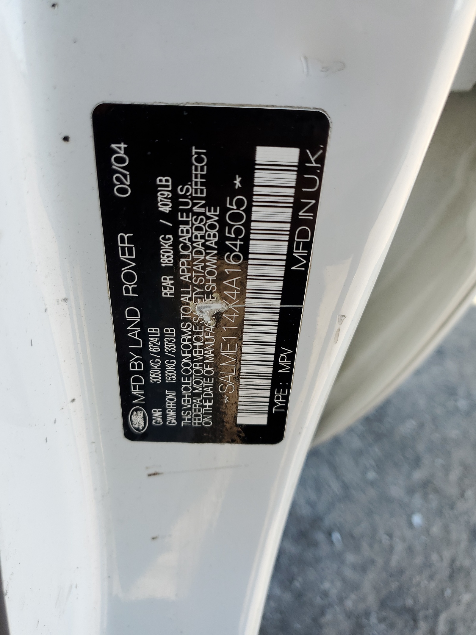 SALME114X4A164505 2004 Land Rover Range Rover Hse