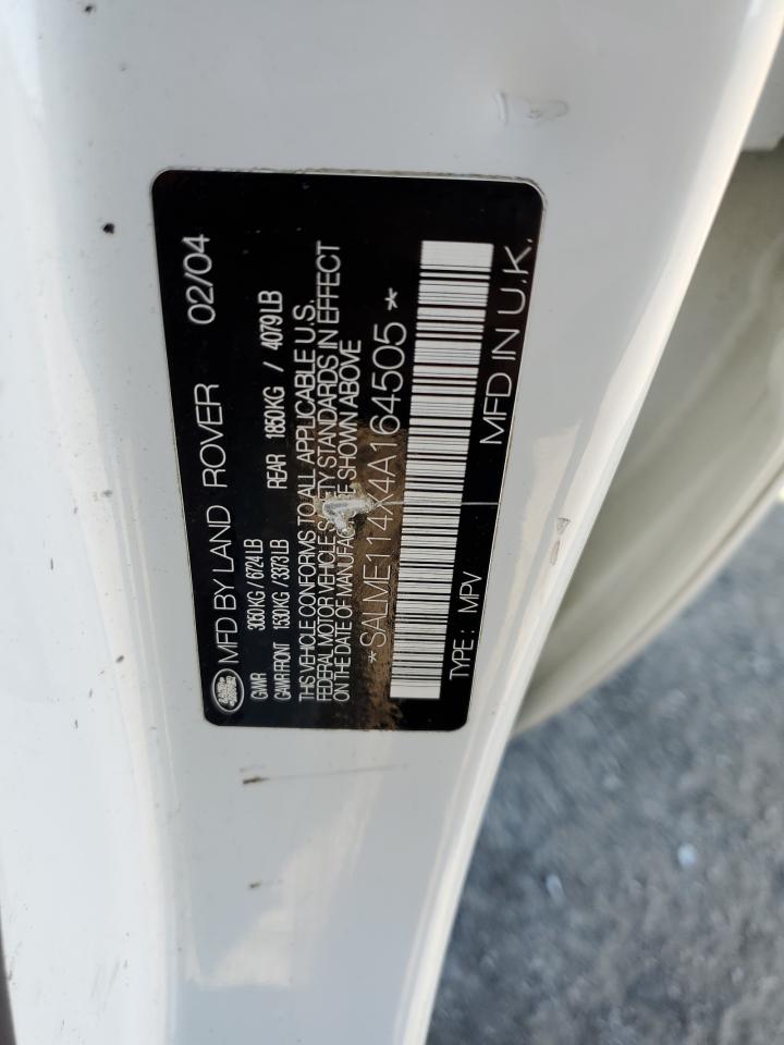2004 Land Rover Range Rover Hse VIN: SALME114X4A164505 Lot: 63888284