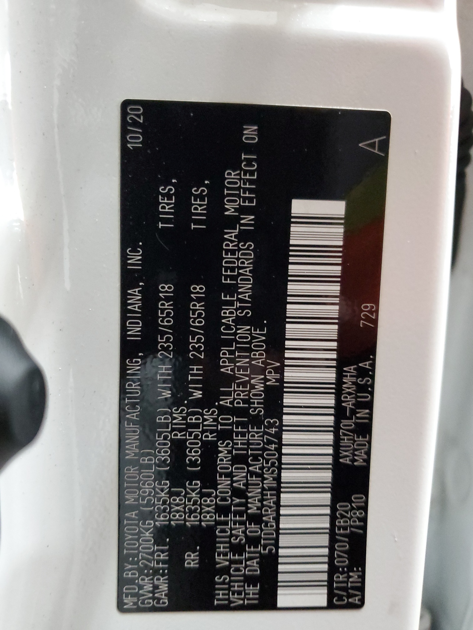 5TDGARAH1MS504743 2021 Toyota Highlander Hybrid Xle