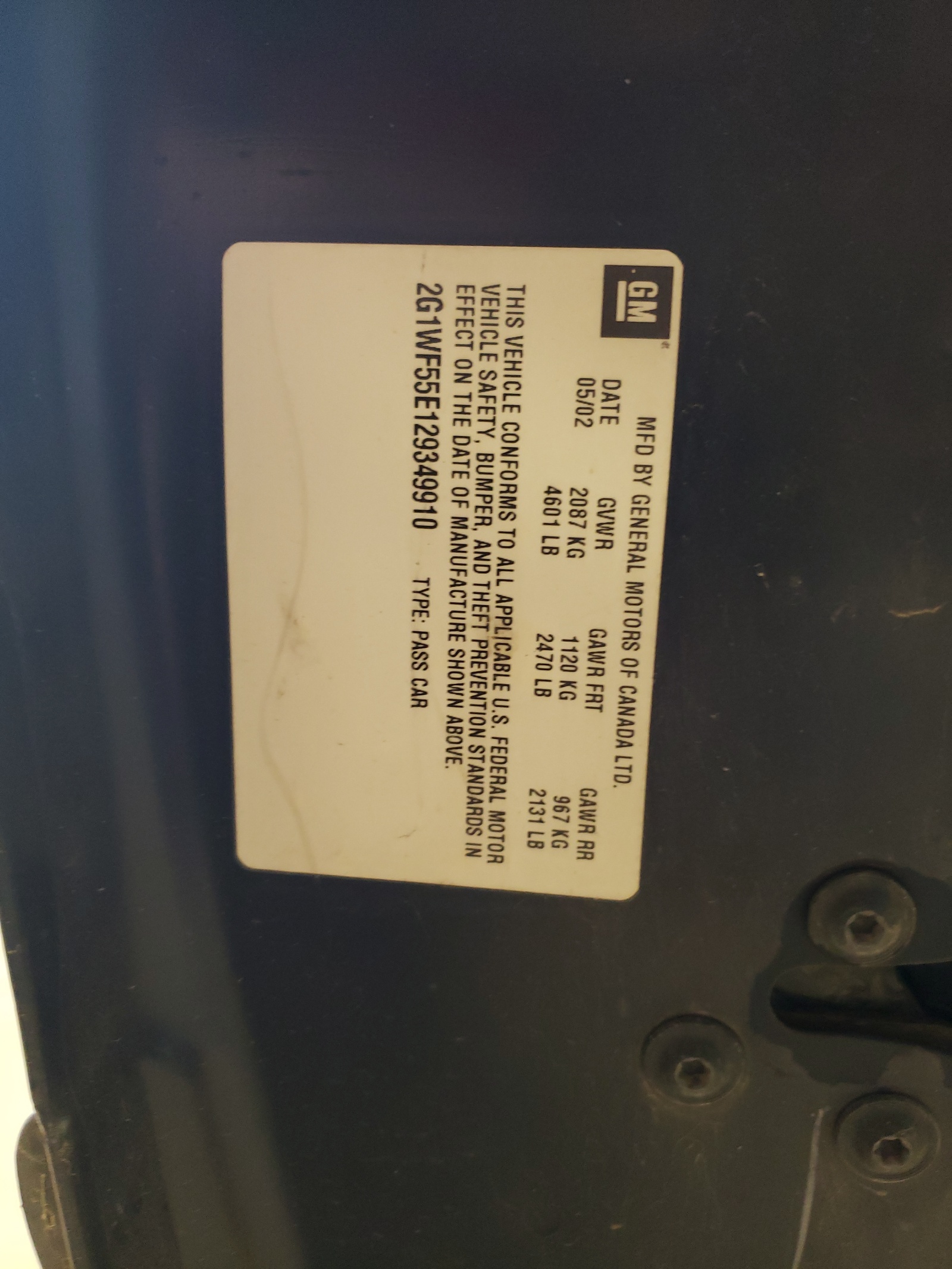 2G1WF55E129349910 2002 Chevrolet Impala