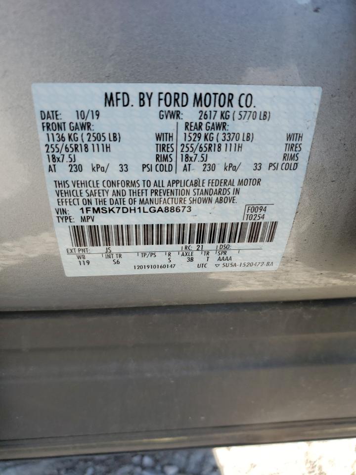 1FMSK7DH1LGA88673 2020 Ford Explorer Xlt