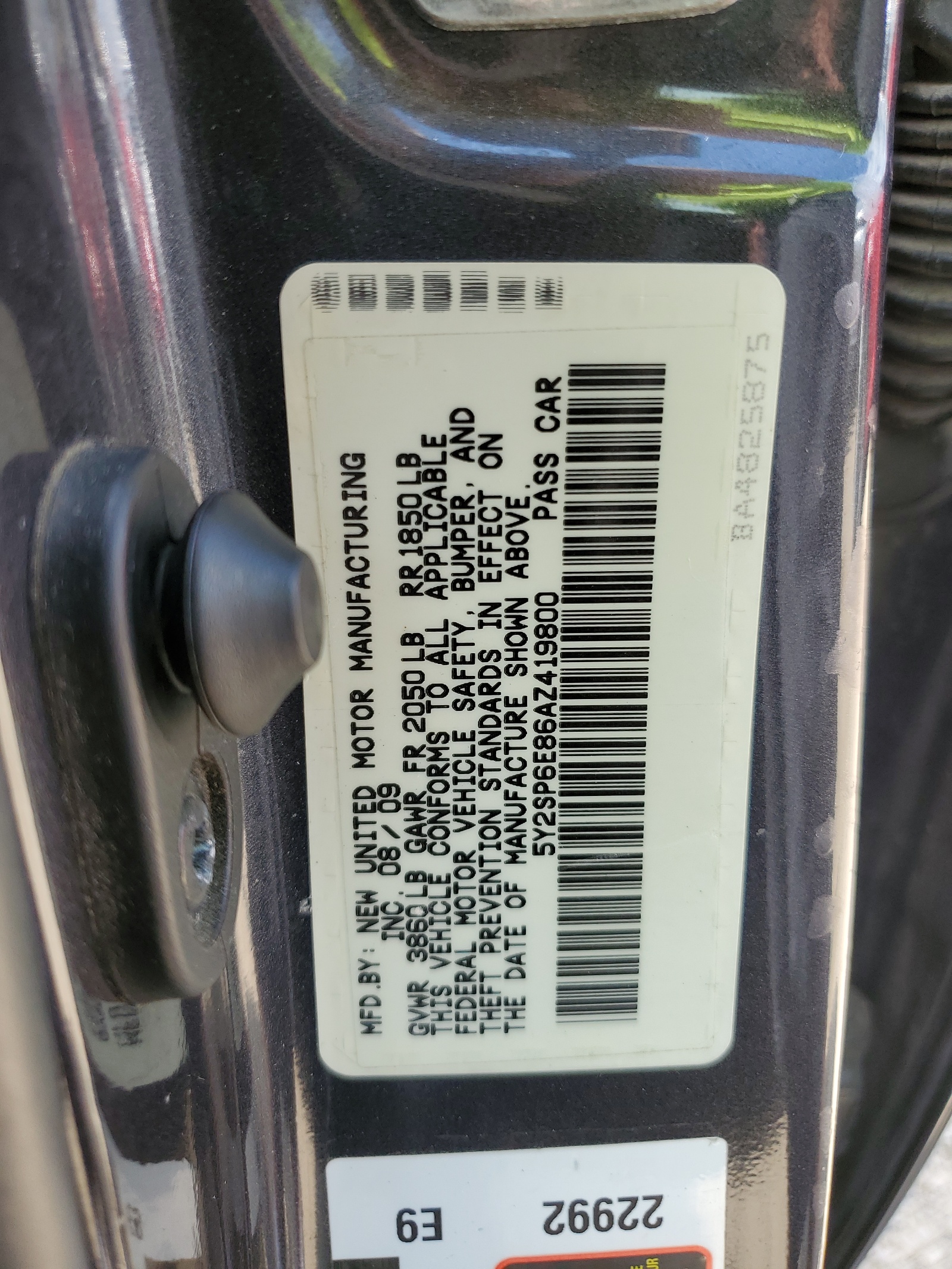 5Y2SP6E86AZ419800 2010 Pontiac Vibe