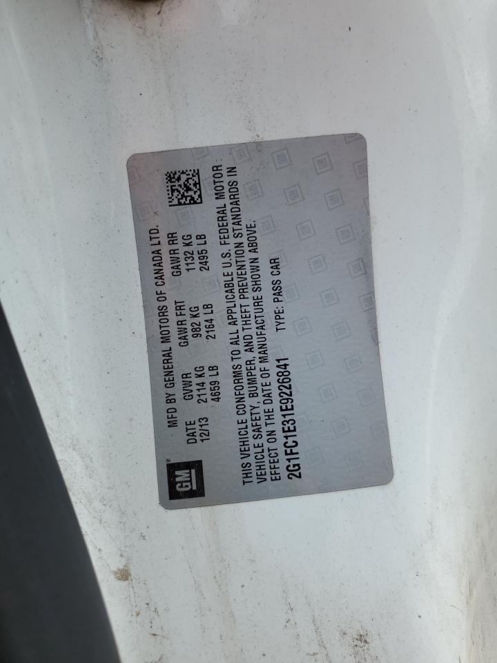 2014 Chevrolet Camaro Lt VIN: 2G1FC1E31E9226841 Lot: 63815804