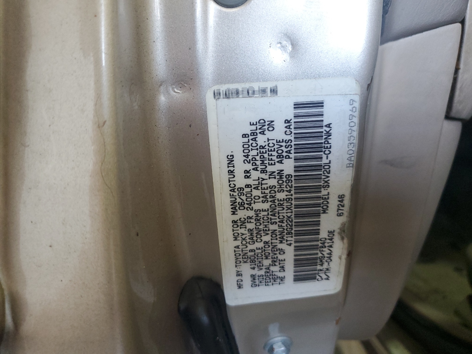 4T1BG22K1XU914299 1999 Toyota Camry Ce