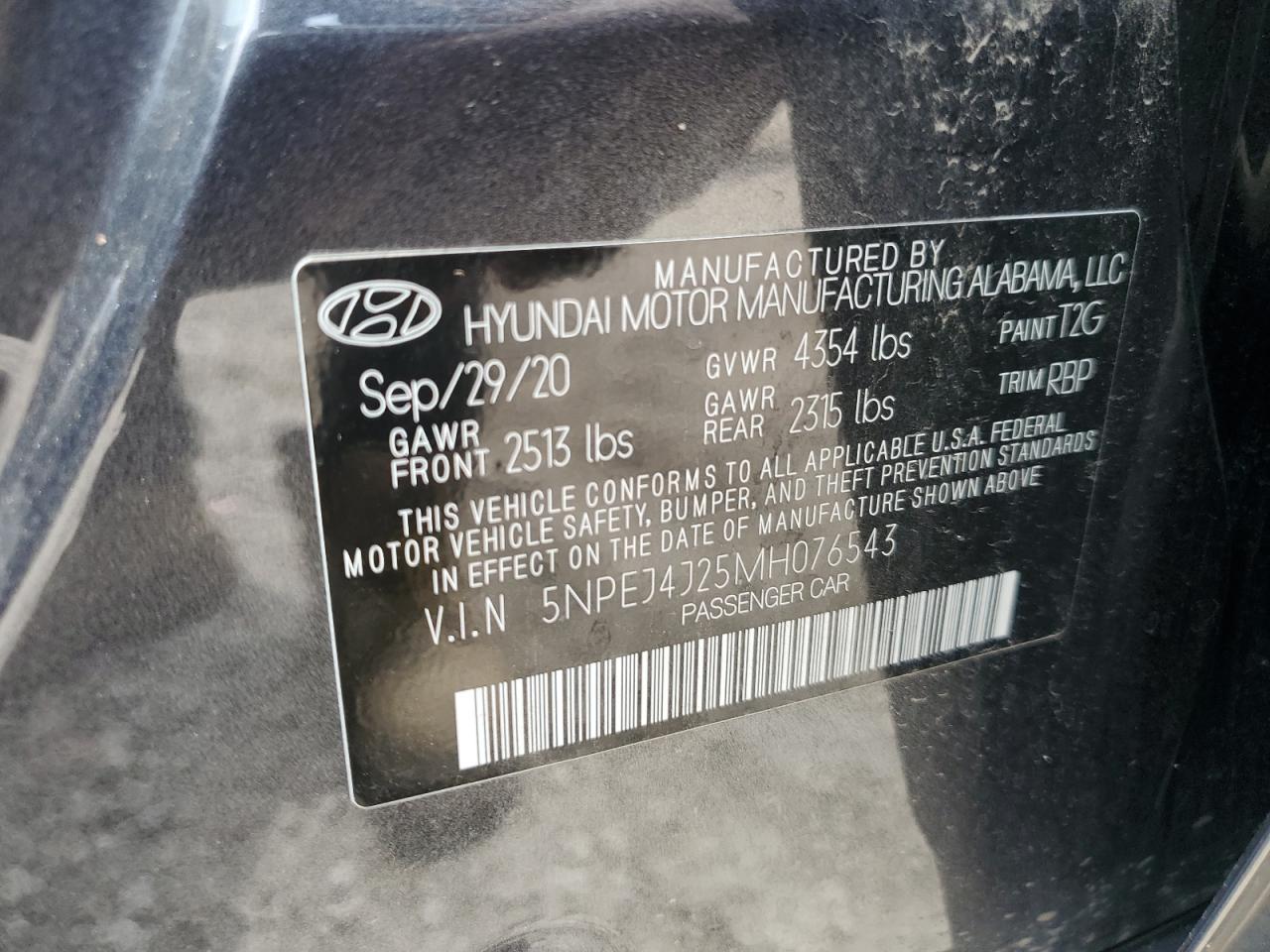 2021 Hyundai Sonata Sel Plus VIN: 5NPEJ4J25MH076543 Lot: 65035074