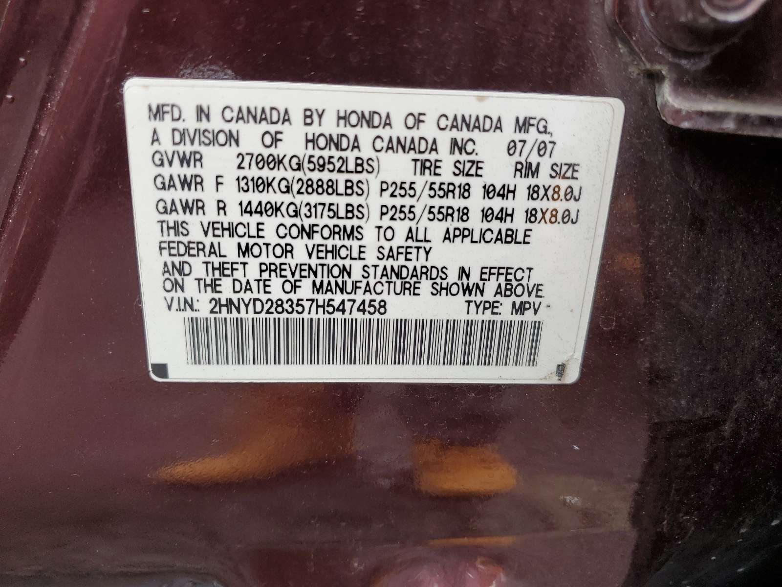 2HNYD28357H547458 2007 Acura Mdx Technology