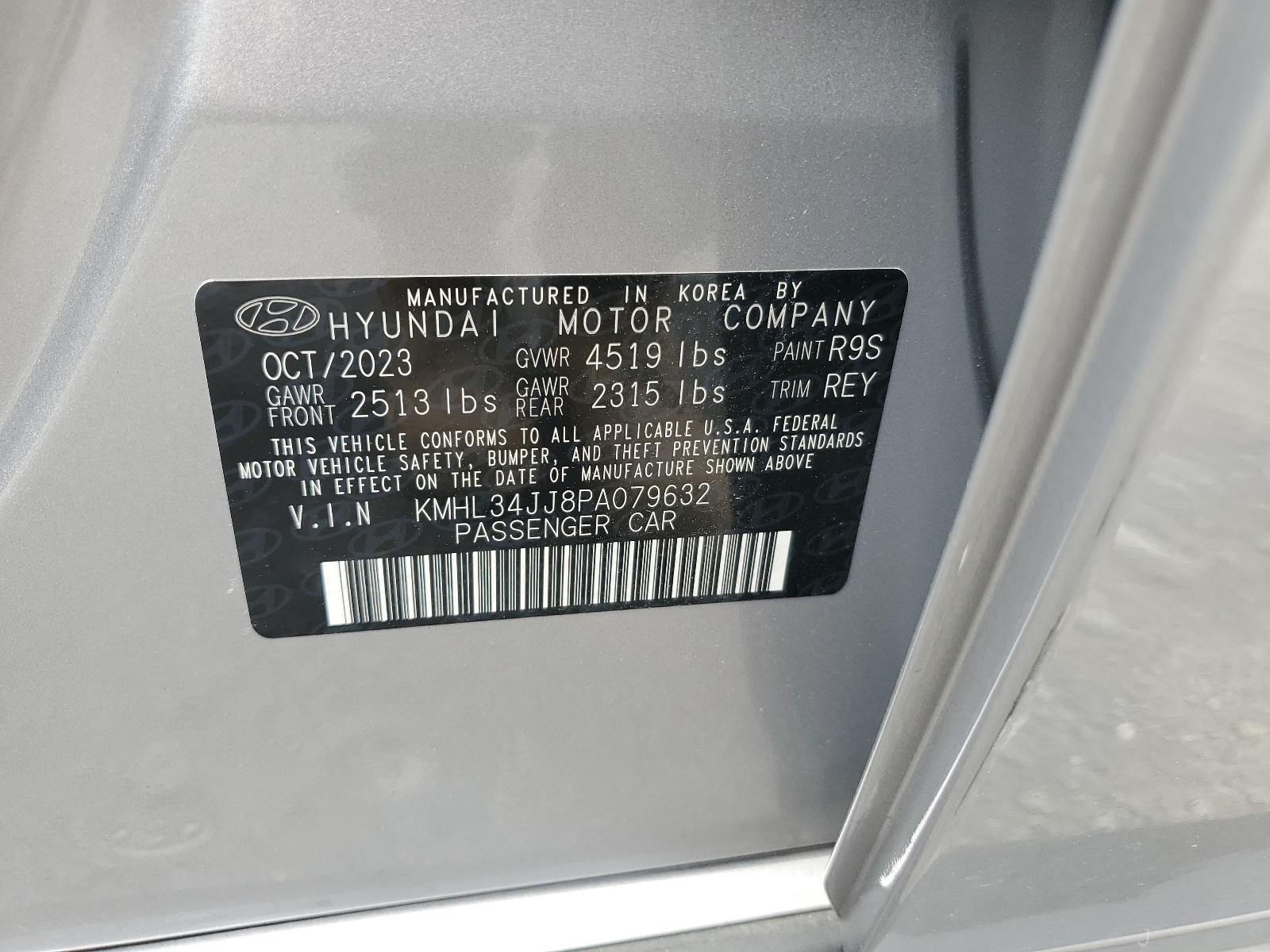 KMHL34JJ8PA079632 2023 Hyundai Sonata Hybrid