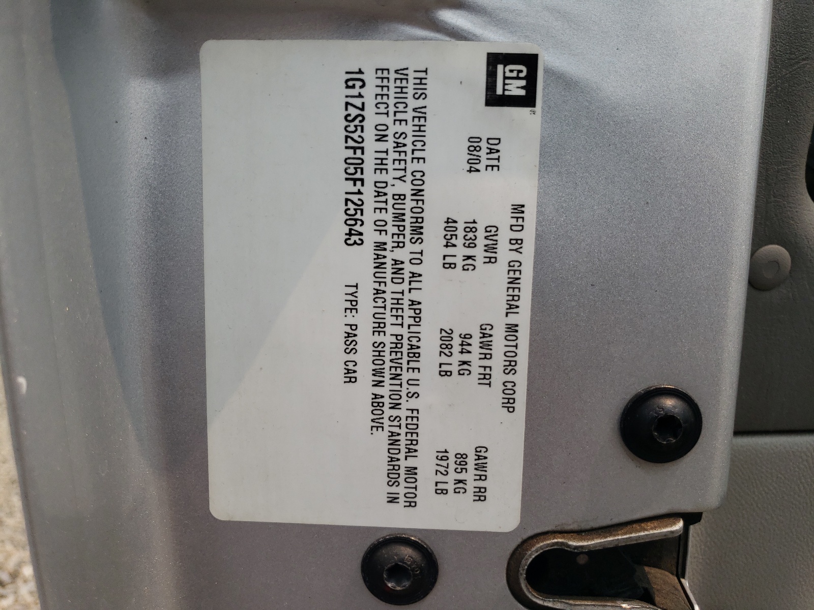 1G1ZS52F05F125643 2005 Chevrolet Malibu