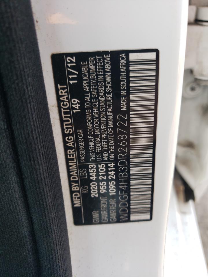 2013 Mercedes-Benz C 250 VIN: WDDGF4HB3DR268722 Lot: 63305054