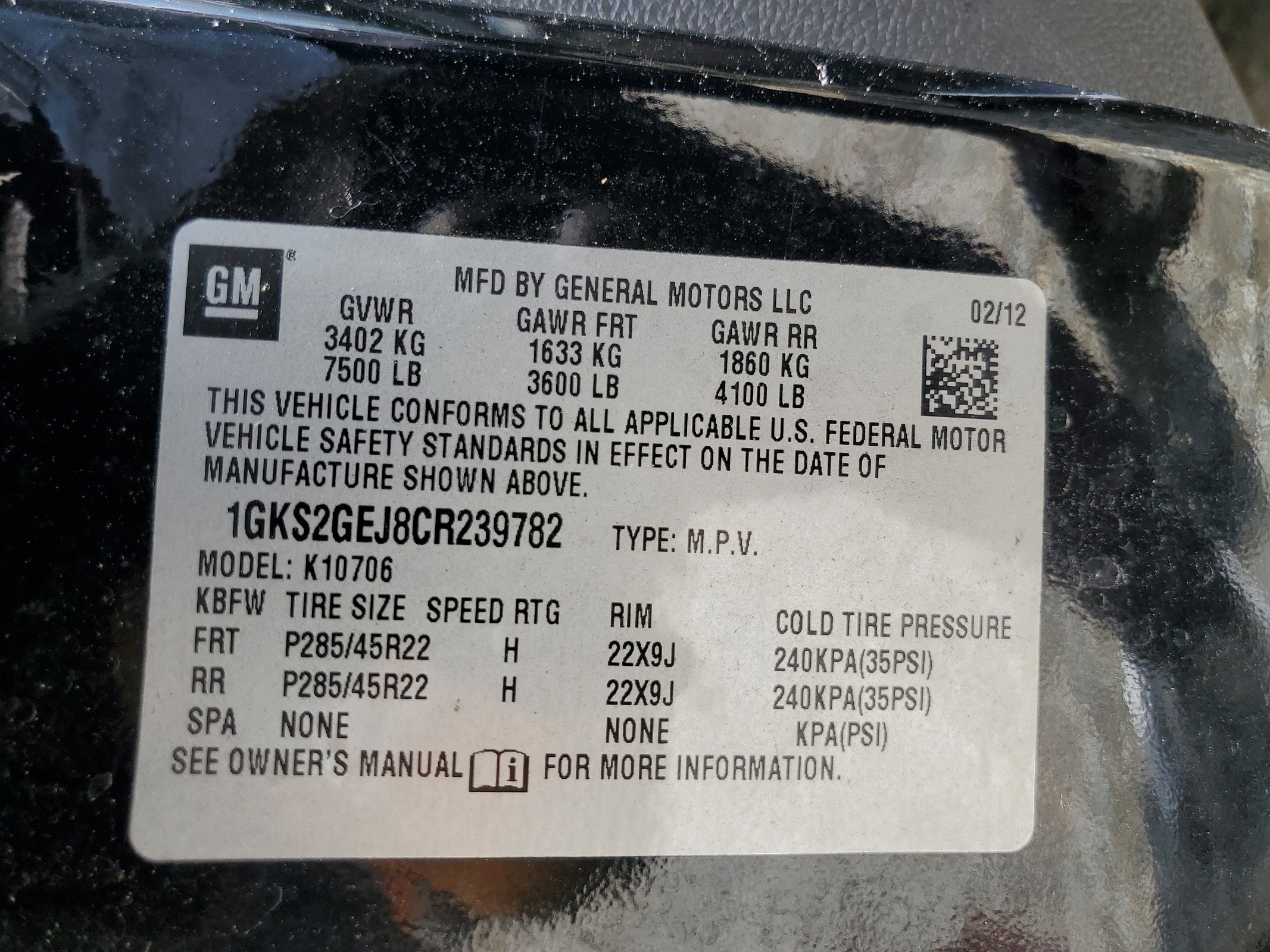 1GKS2GEJ8CR239782 2012 GMC Yukon Denali Hybrid