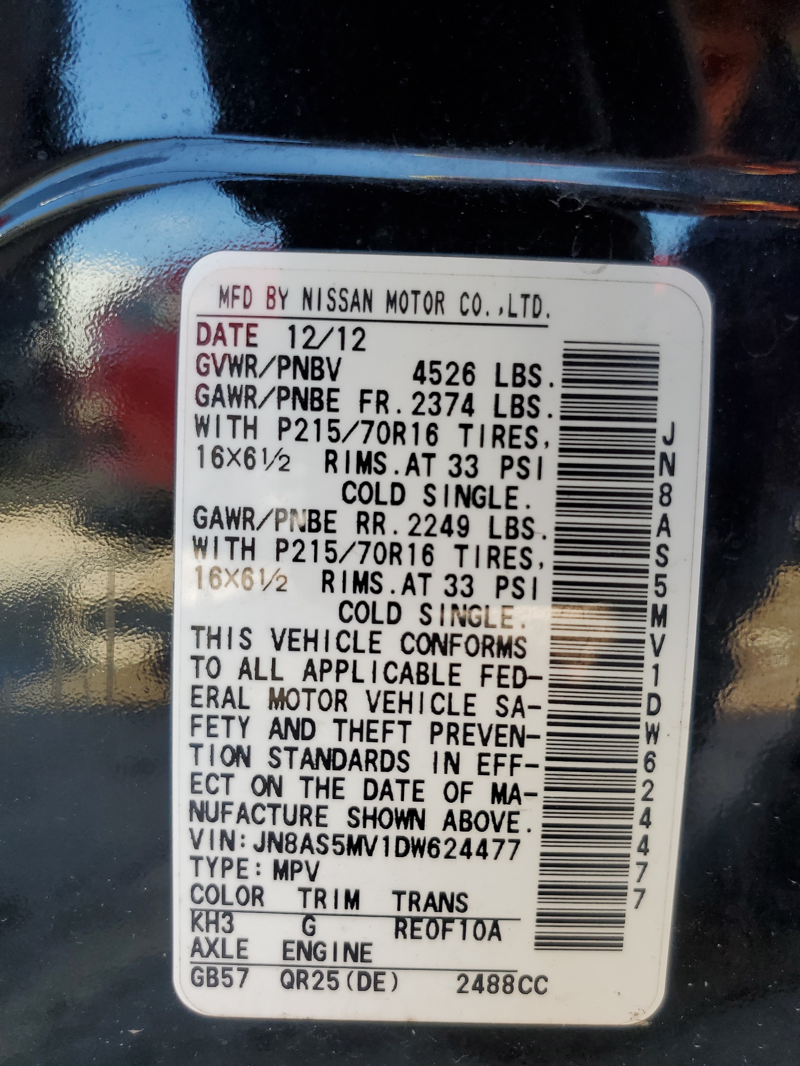 JN8AS5MV1DW624477 2013 Nissan Rogue S