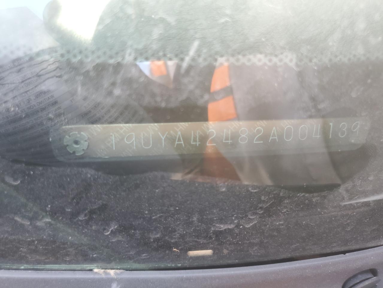 2002 Acura 3.2Cl VIN: 19UYA42482A004139 Lot: 63060564