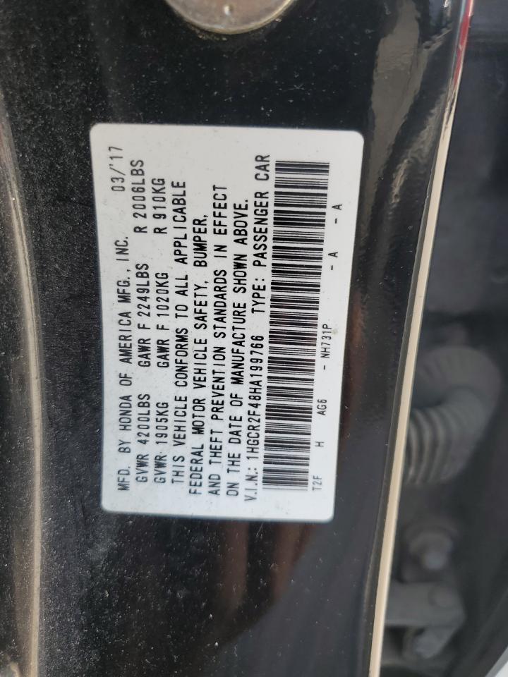 1HGCR2F48HA199766 2017 Honda Accord Lx