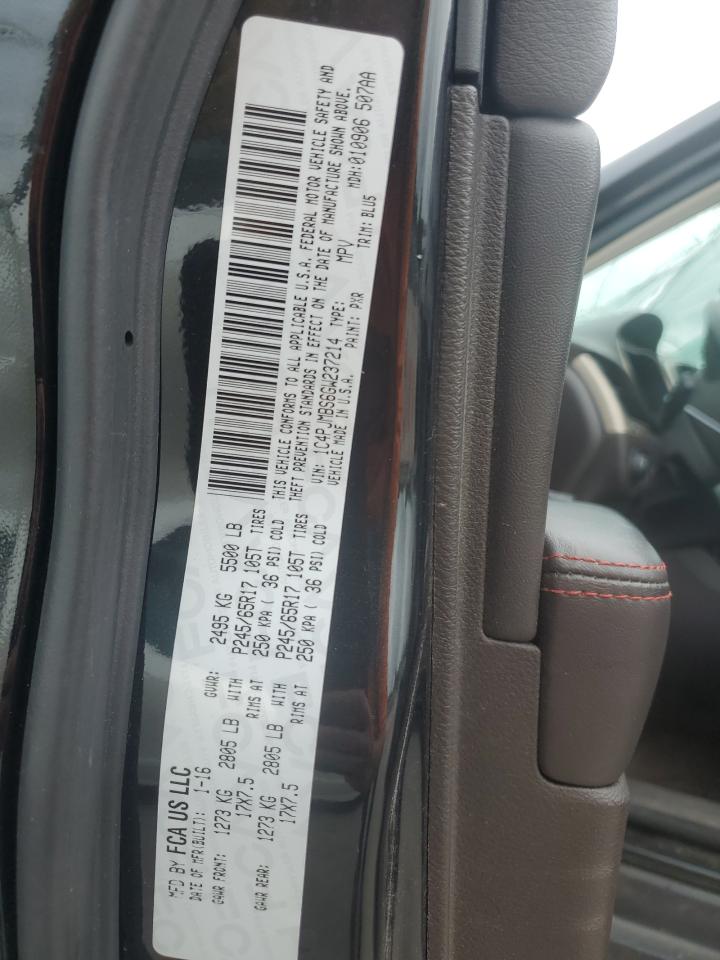 2016 Jeep Cherokee Trailhawk VIN: 1C4PJMBS6GW237214 Lot: 63693984