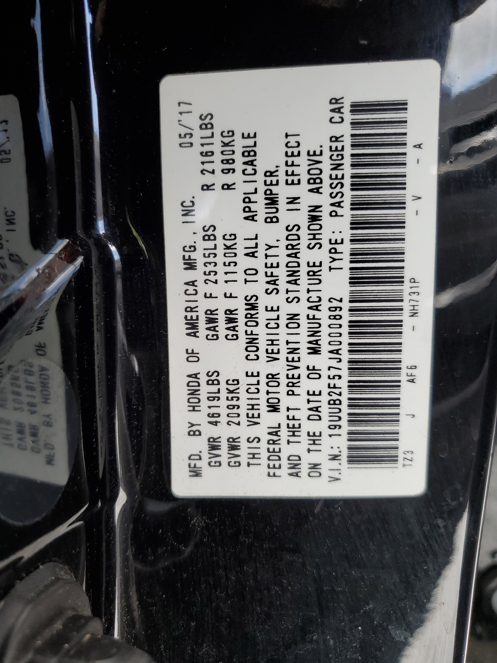 19UUB2F57JA000892 2018 Acura Tlx Tech