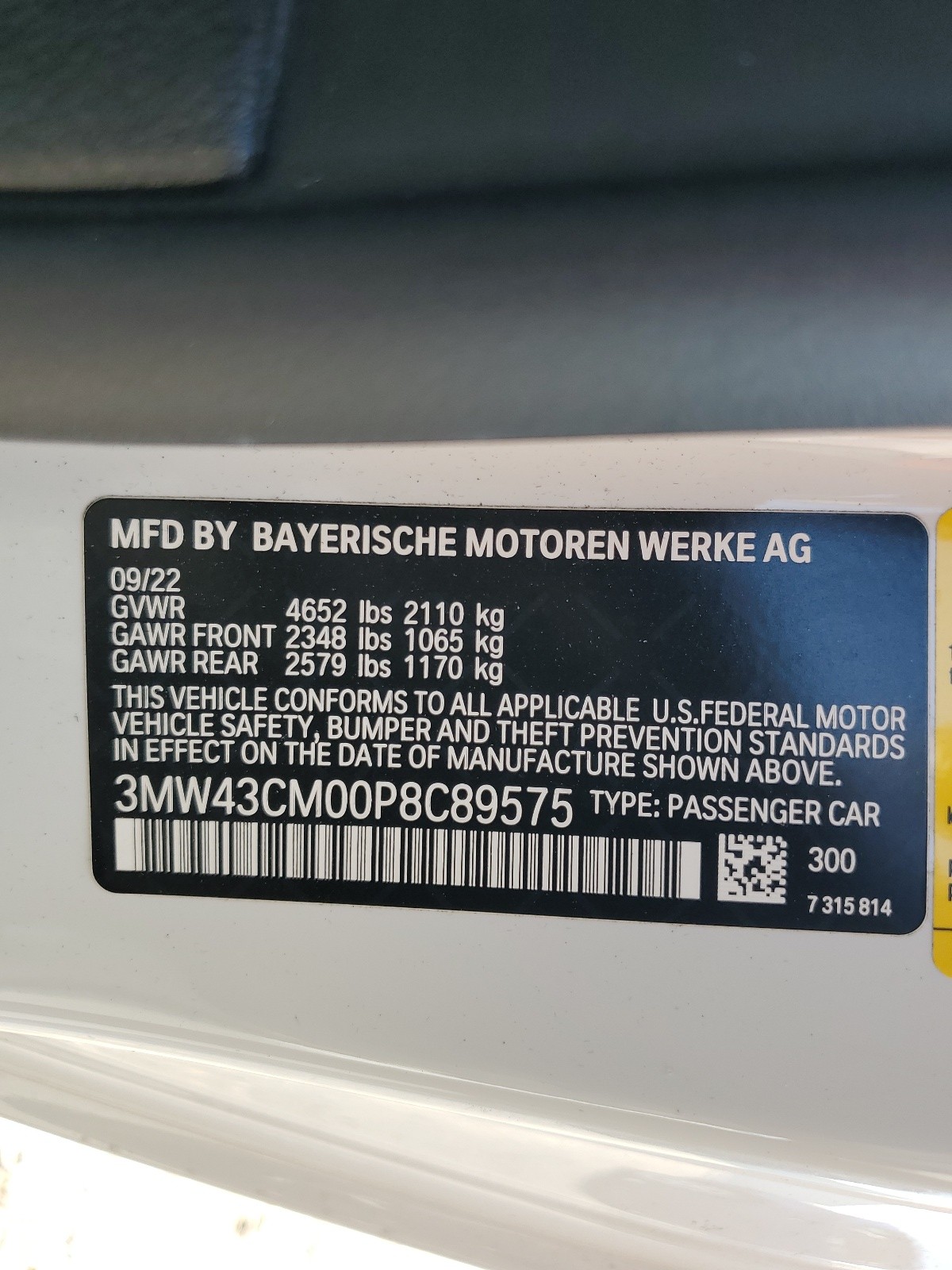 3MW43CM00P8C89575 2023 BMW M240I