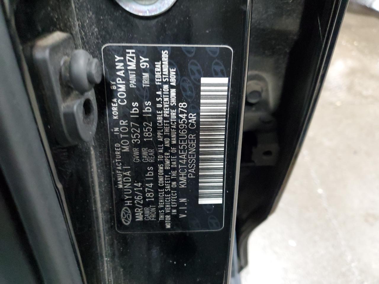 KMHCT4AE5EU695478 2014 Hyundai Accent Gls