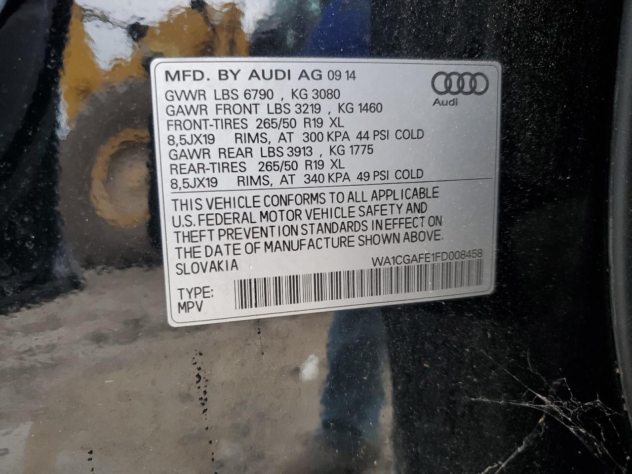 WA1CGAFE1FD008458 2015 Audi Q7 Premium