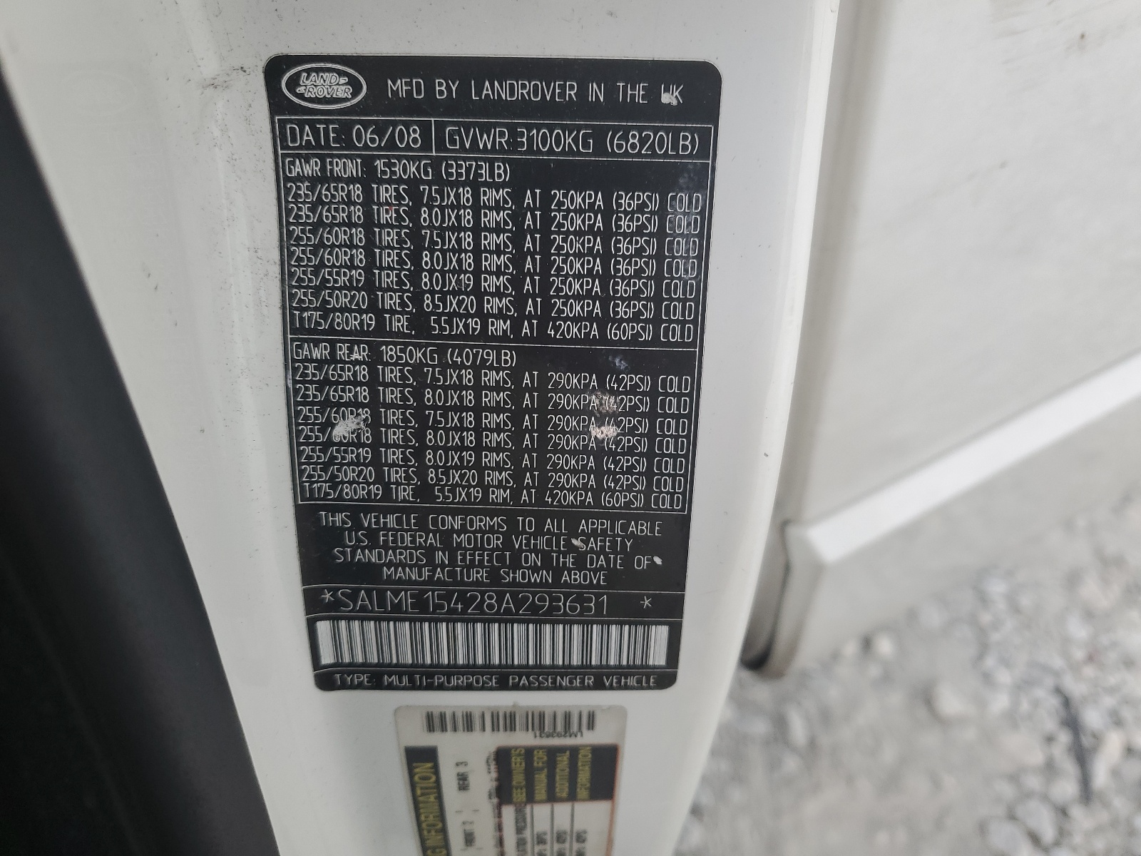 SALME15428A293631 2008 Land Rover Range Rover Hse