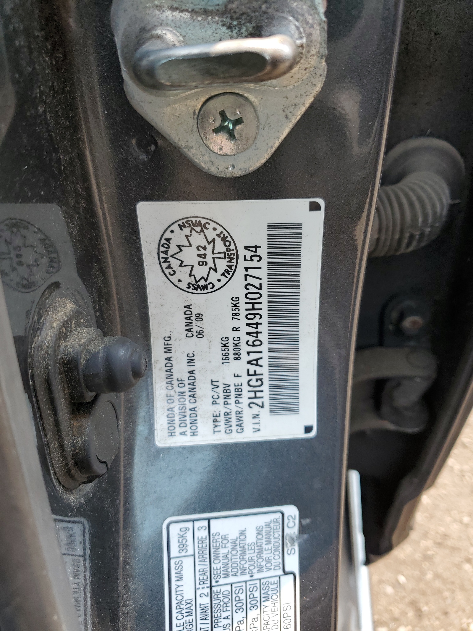 2HGFA16449H027154 2009 Honda Civic Dx-G