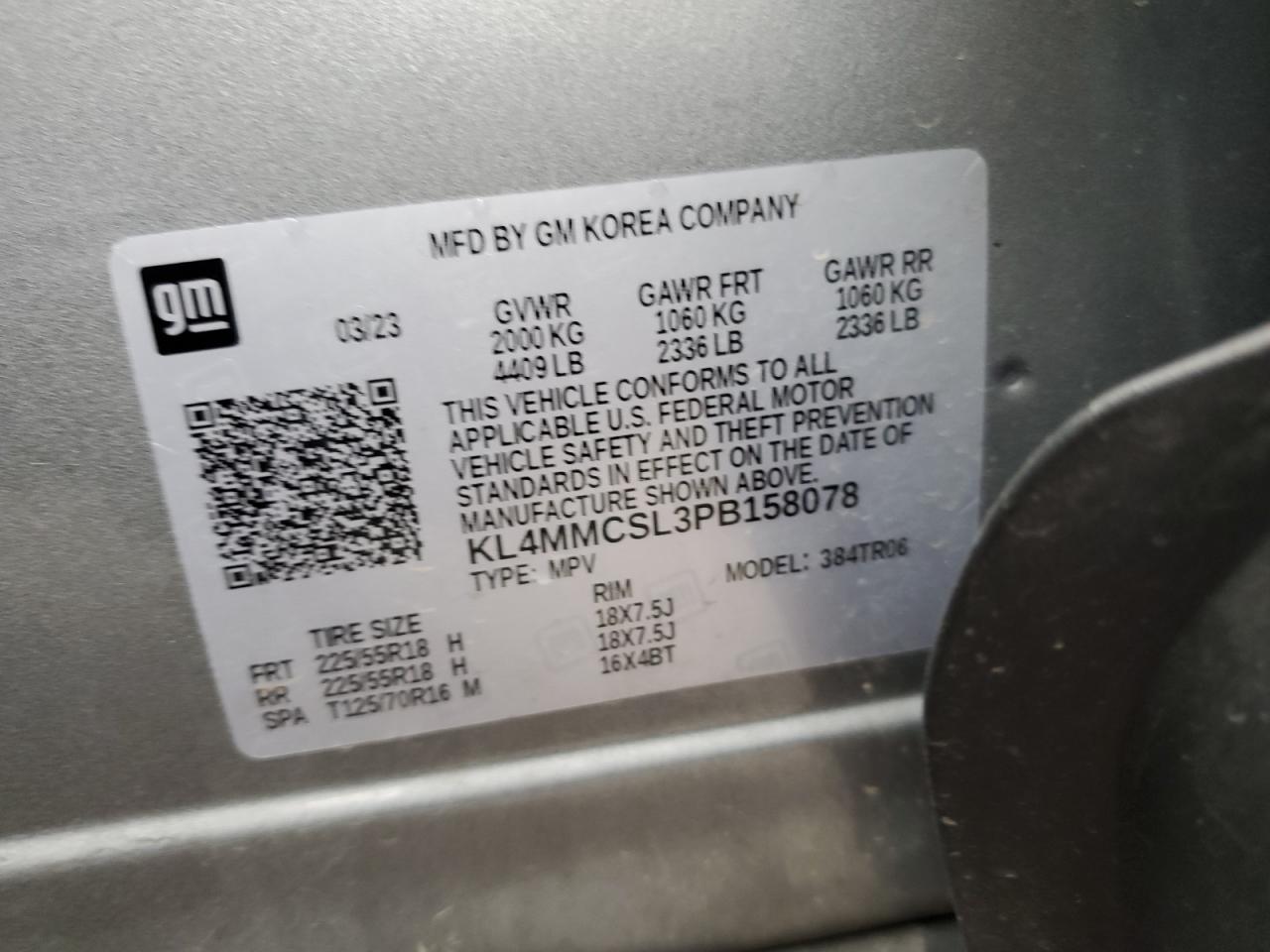 2023 Buick Encore Gx Preferred VIN: KL4MMCSL3PB158078 Lot: 65222184