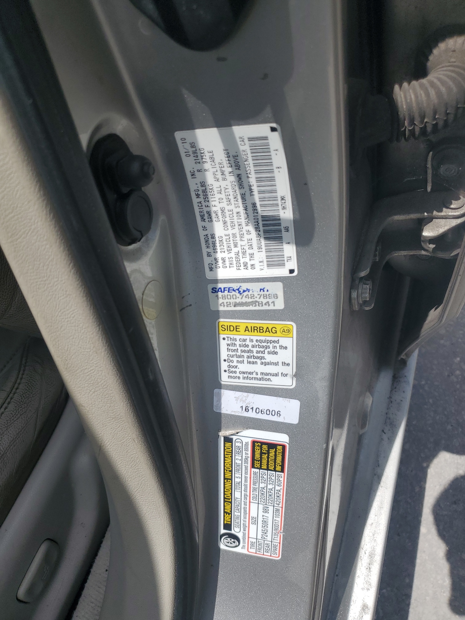 19UUA8F28AA012996 2010 Acura Tl