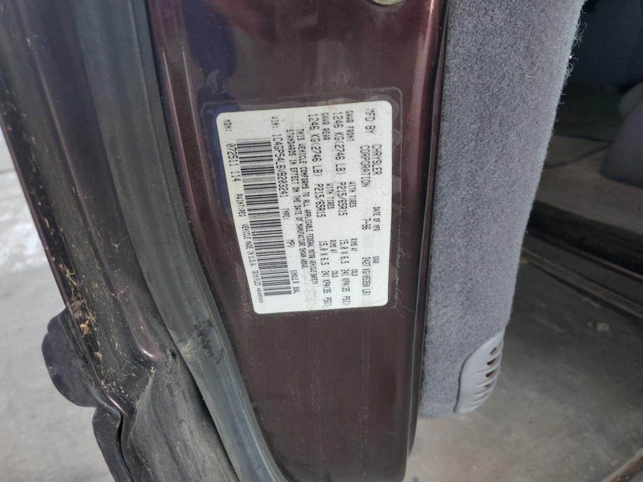 1997 Chrysler Town & Country Lx VIN: 1C4GP54L6VB203241 Lot: 64280584