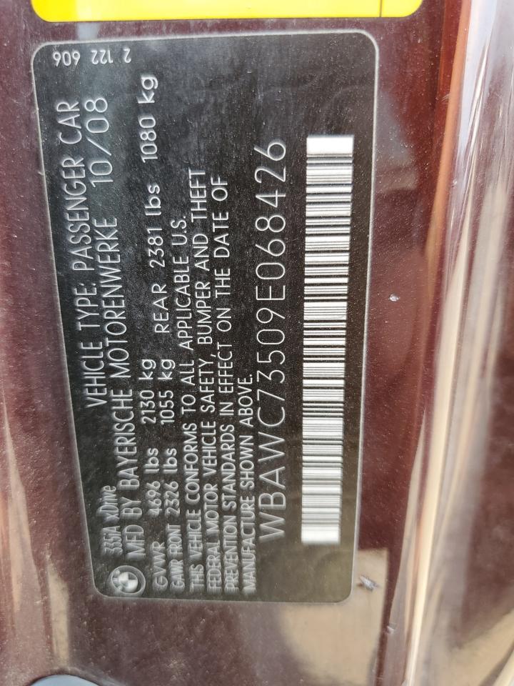 2009 BMW 335 Xi VIN: WBAWC73509E068426 Lot: 63625044