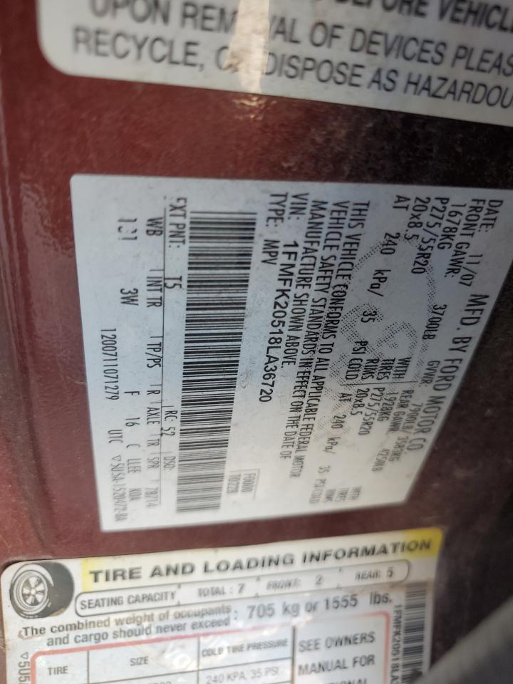 2008 Ford Expedition El Limited VIN: 1FMFK20518LA36720 Lot: 64568994