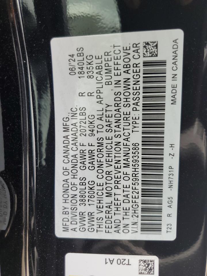 2HGFE2F59RH593586 2024 Honda Civic Sport