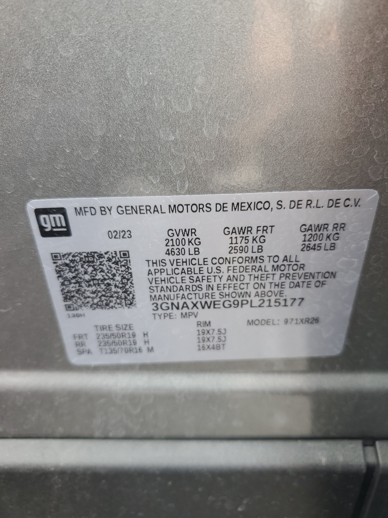 3GNAXWEG9PL215177 2023 Chevrolet Equinox Rs