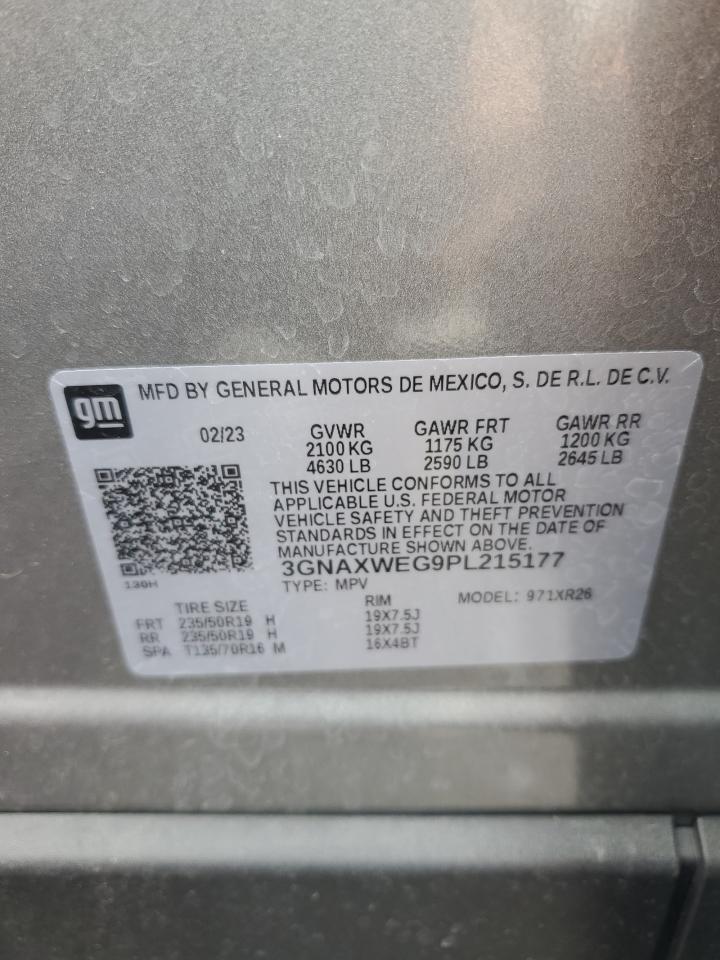 2023 Chevrolet Equinox Rs VIN: 3GNAXWEG9PL215177 Lot: 64156784