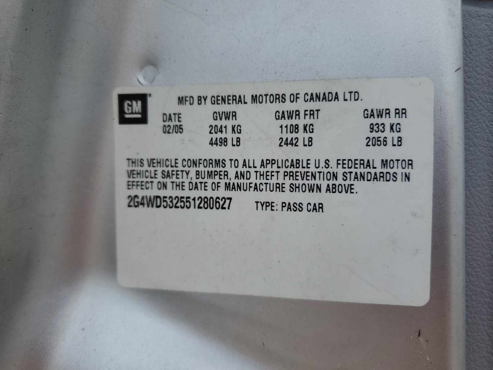 2G4WD532551280627 2005 Buick Lacrosse Cxl