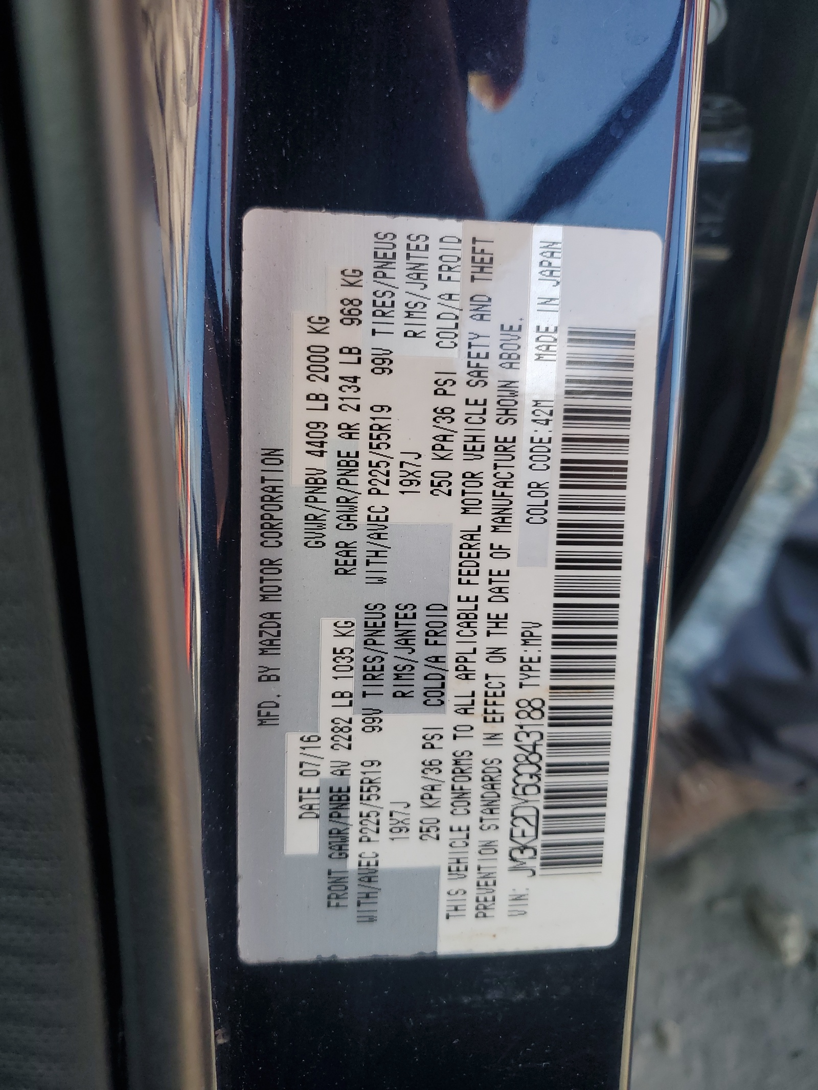 JM3KE2DY6G0843188 2016 Mazda Cx-5 Gt