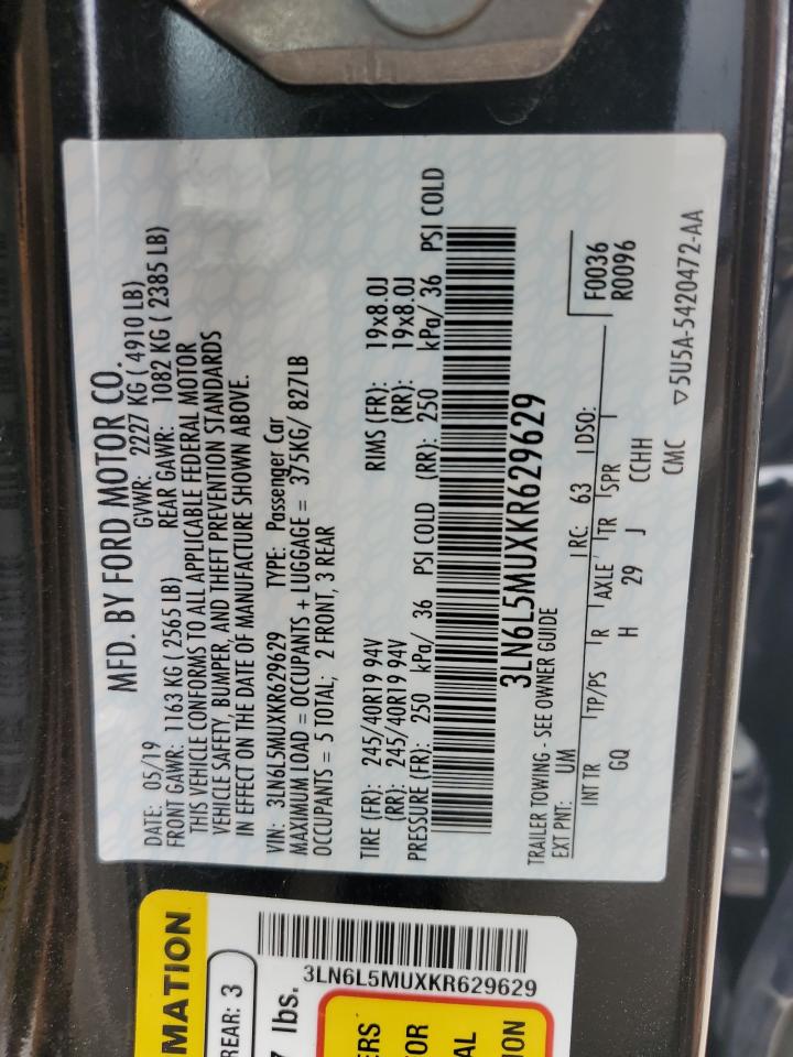 3LN6L5MUXKR629629 2019 Lincoln Mkz Reserve Ii