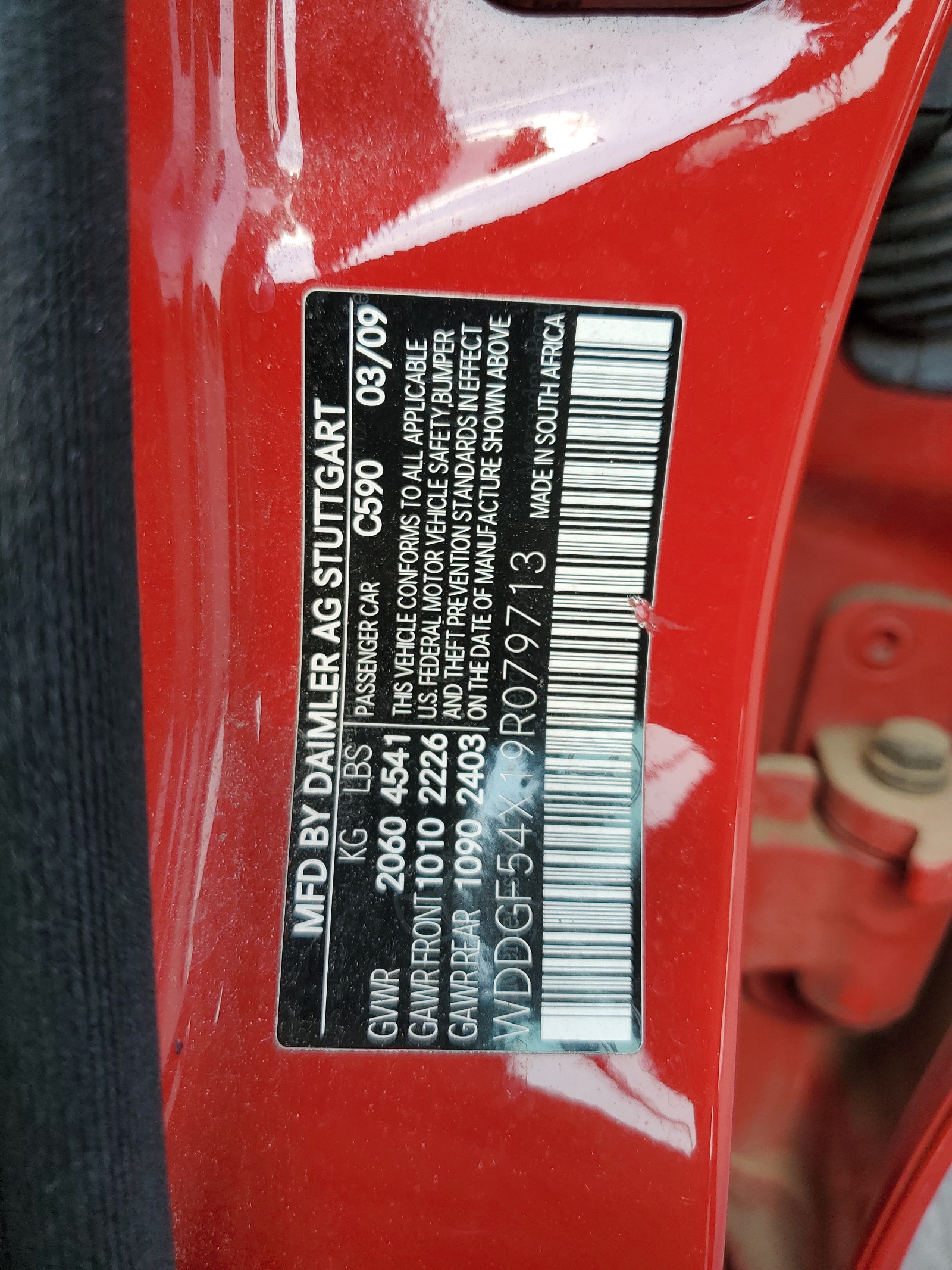 WDDGF54X19R079713 2009 Mercedes-Benz C 300