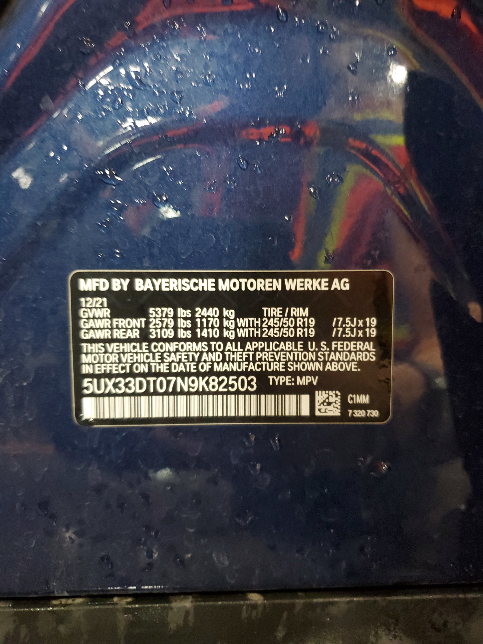 5UX33DT07N9K82503 2022 BMW X4 xDrive30I