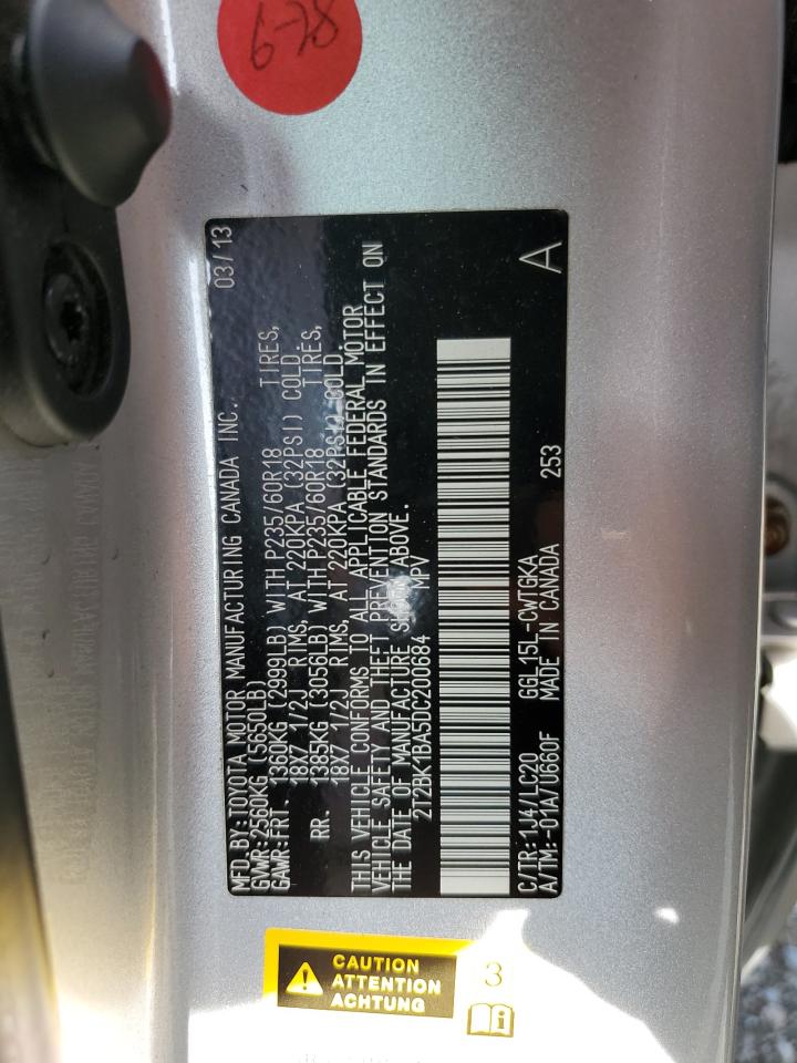 2013 Lexus Rx 350 Base VIN: 2T2BK1BA5DC200684 Lot: 62584524