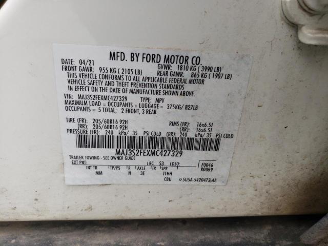 2021 FORD ECOSPORT S MAJ3S2FEXMC427329  61694094