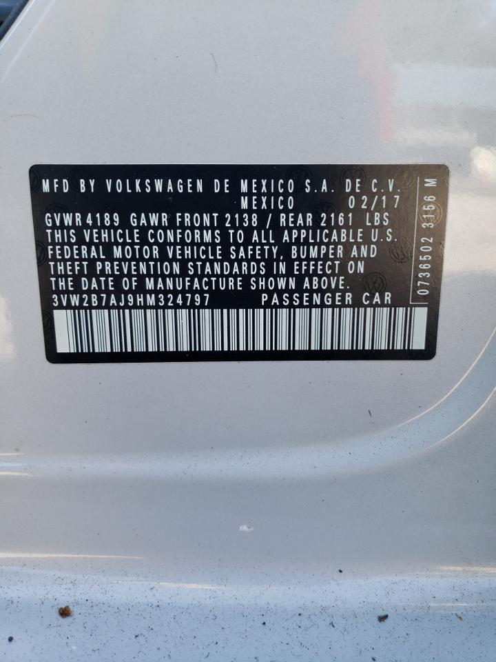 2017 Volkswagen Jetta S VIN: 3VW2B7AJ9HM324797 Lot: 62660184