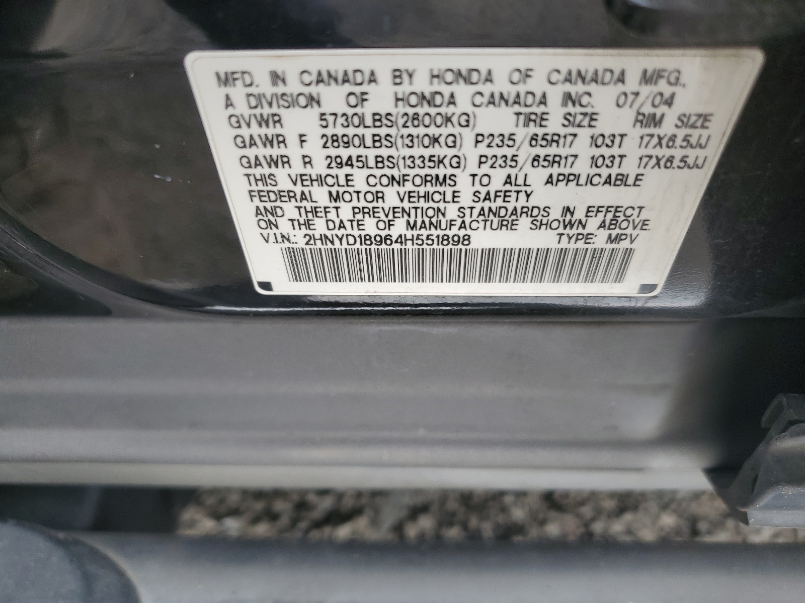 2HNYD18964H551898 2004 Acura Mdx Touring