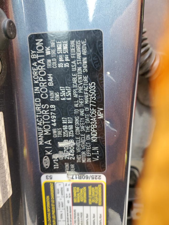 2015 Kia Sportage Lx VIN: KNDPB3AC6F7735035 Lot: 62362374