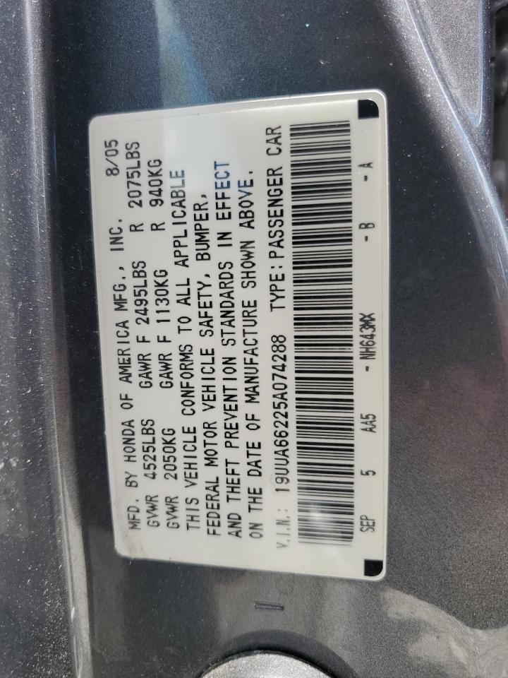 19UUA66225A074288 2005 Acura Tl