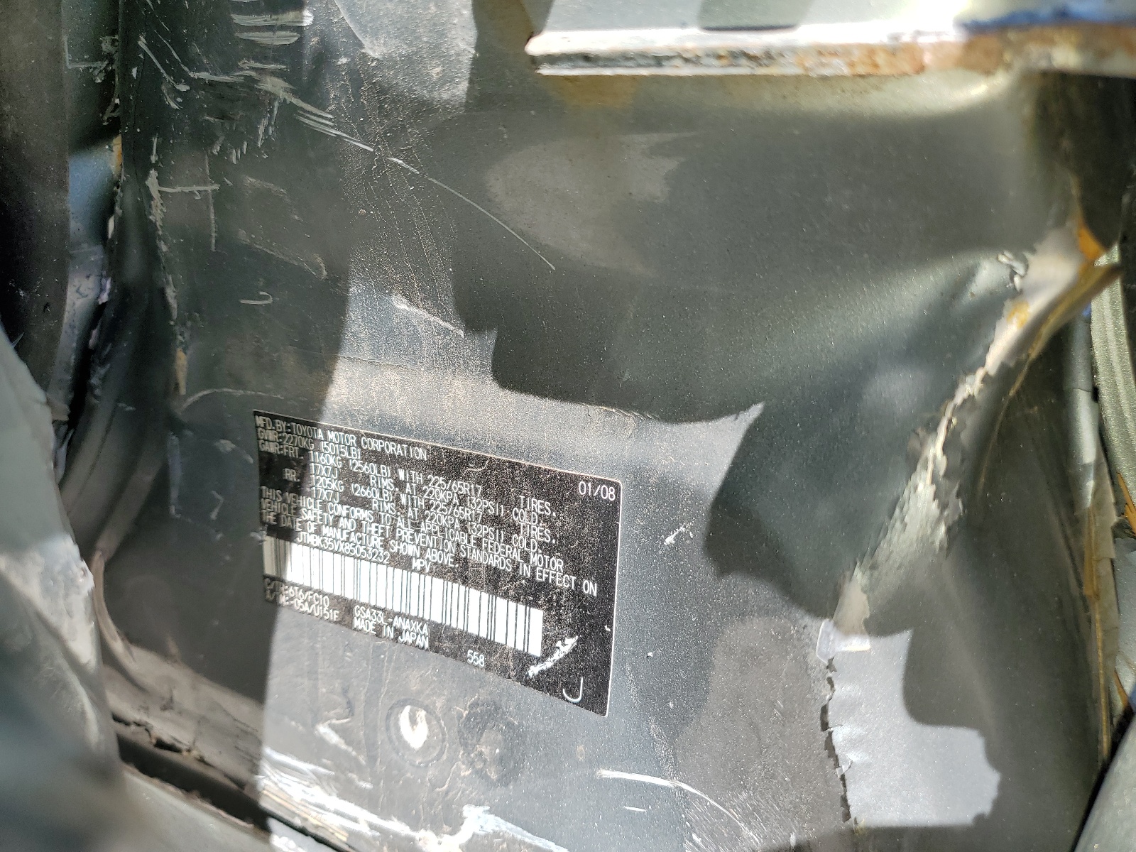 JTMBK35VX85053232 2008 Toyota Rav4