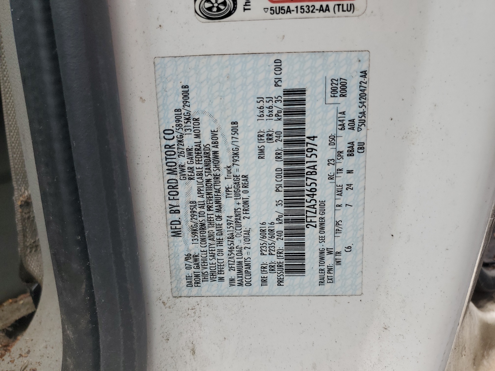 2FTZA54657BA15974 2007 Ford Freestar