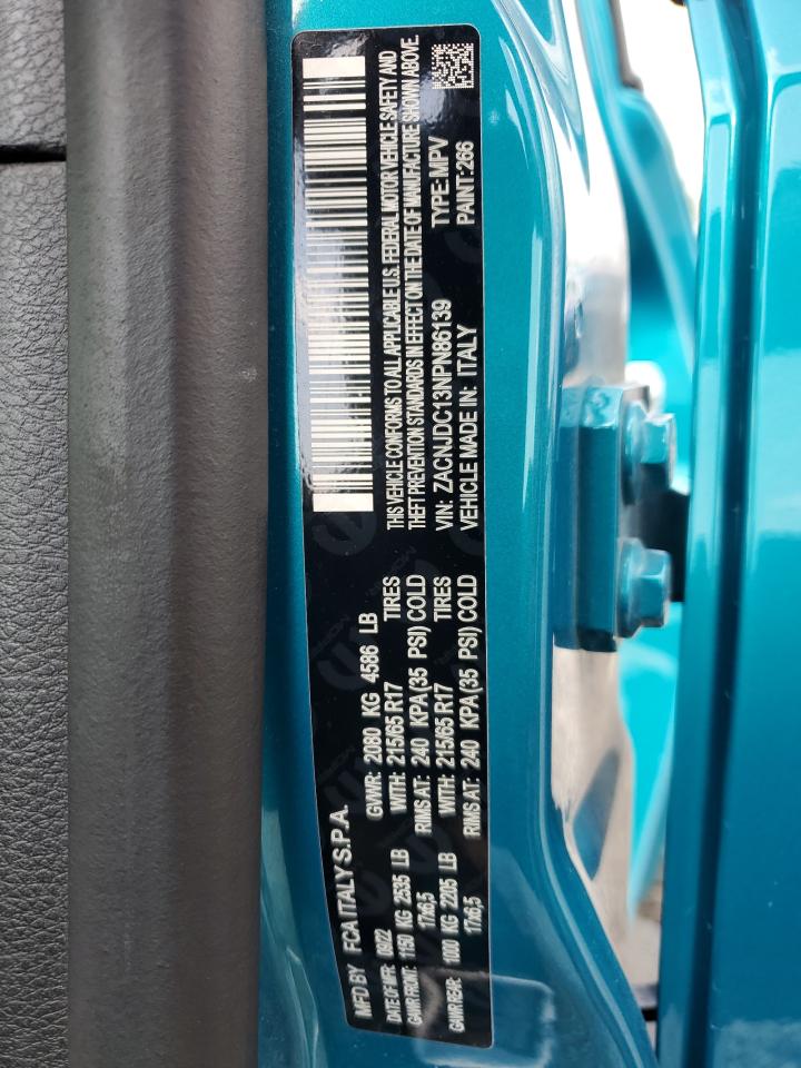 2022 Jeep Renegade Trailhawk VIN: ZACNJDC13NPN86139 Lot: 64090434