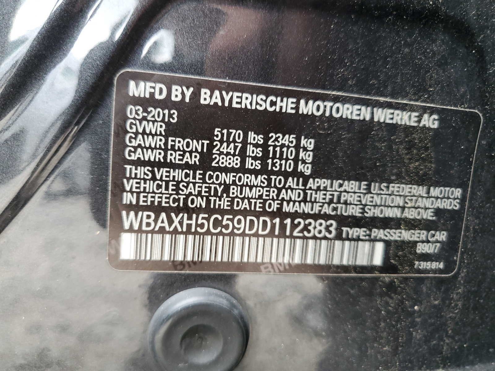 WBAXH5C59DD112383 2013 BMW 528 Xi