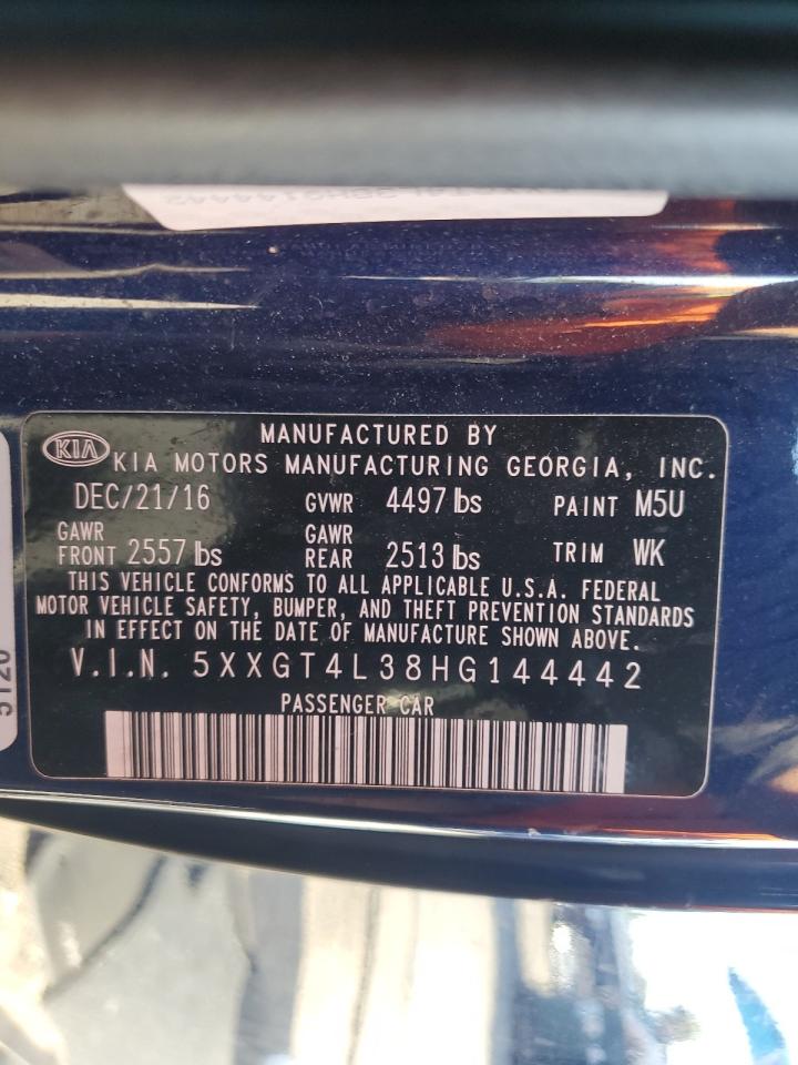 2017 Kia Optima Lx VIN: 5XXGT4L38HG144442 Lot: 63140904