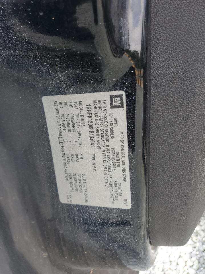 2008 Chevrolet Tahoe K1500 VIN: 1GNFK13008R152641 Lot: 62619974