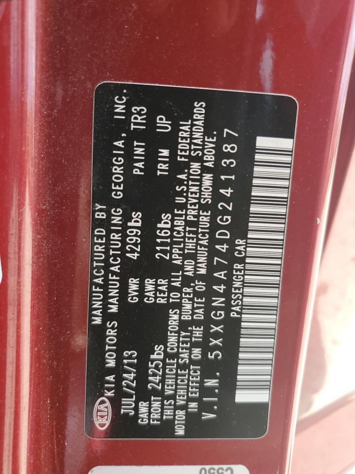 2013 Kia Optima Ex VIN: 5XXGN4A74DG241387 Lot: 61724084